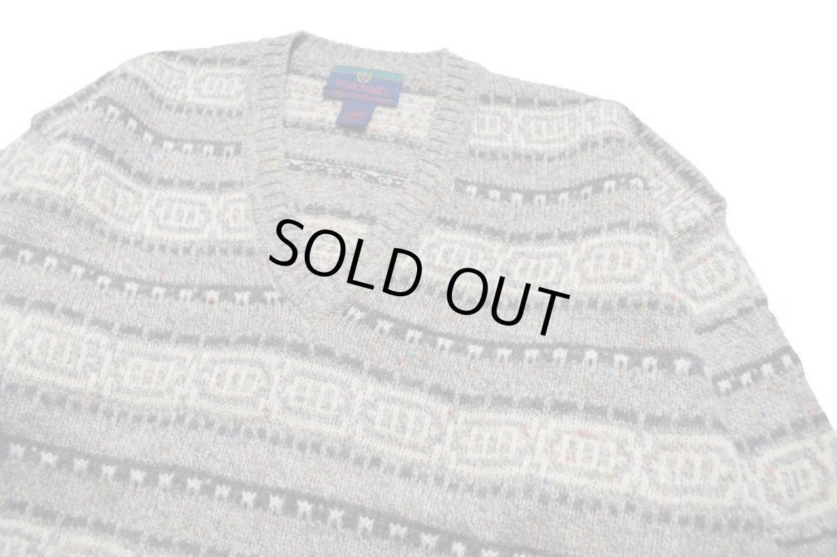 画像2: Used Wood Ward V-Neck Knit Sweater made in England (2)