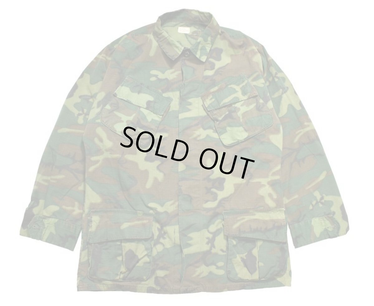 画像1: Used Us Military Ripstop Poplin Jungle Fatigue Jacket ERDL Leaf Camo (1)