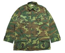 画像1: Used Us Military Ripstop Poplin Fatigue Jacket Woodland Camo (1)