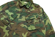 画像2: Used Us Military Ripstop Poplin Fatigue Jacket Woodland Camo (2)