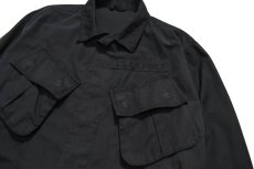 画像2: Used Us Military Poplin Fatigue Jacket Black Over Dye (2)