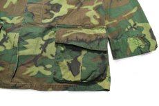 画像3: Used Us Military Ripstop Poplin Fatigue Jacket Woodland Camo (3)