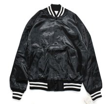 画像1: Deadstock Active Generation Satin Varsity Jacket Black made in USA (1)