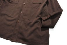 画像3: Used Time Out by Farah Open Collar Shirt Brown made in USA (3)