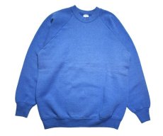 画像1: Used Fruit of the Loom Raglan Sleeve Blank Sweat Shirt Blue made in USA (1)