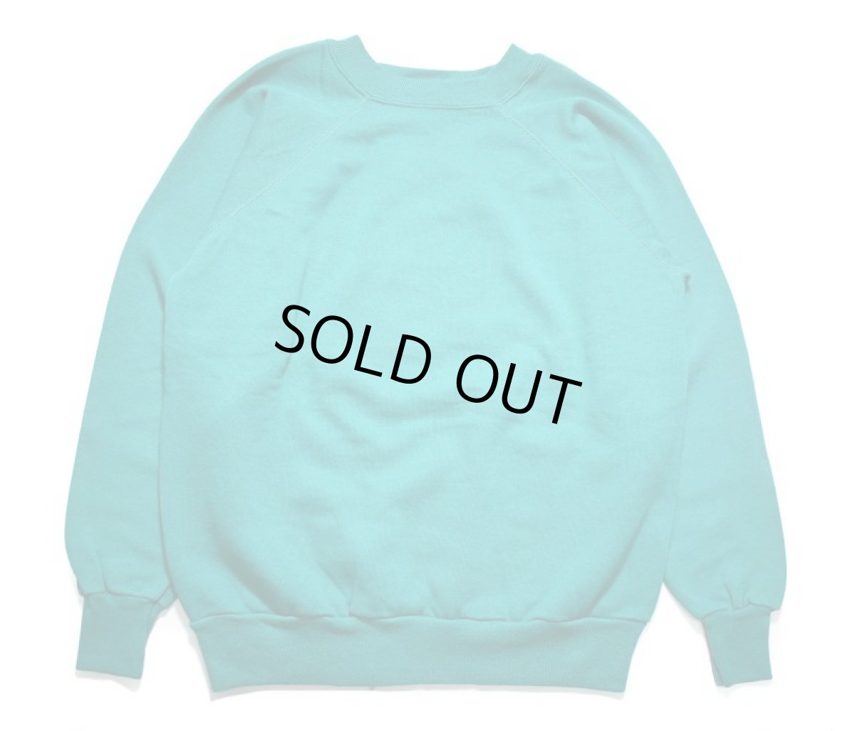 画像1: Used Pannill Raglan Sleeve Blank Sweat Shirt Jade made in USA (1)