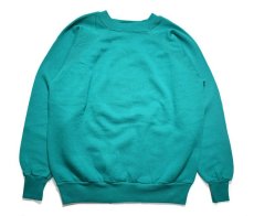 画像1: Used Pannill Raglan Sleeve Blank Sweat Shirt Jade made in USA (1)