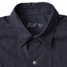 画像3: Porter Classic Roll Up Pin Stripe Shirt Navy ポータークラシック (3)