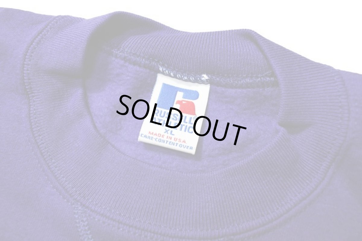 画像4: Deadstock Russell Athletic Blank Sweat Shirt Purple made in USA (4)