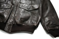 画像3: Used L.L.Bean Type A-2 Leather Jacket Brown made in USA (3)