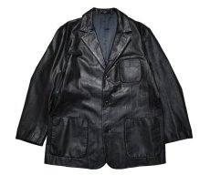 画像1: Used Gap Leather Coat Black (1)