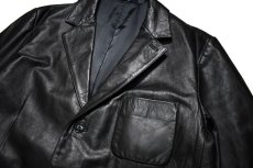 画像2: Used Gap Leather Coat Black (2)