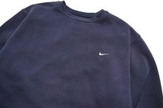 画像2: Used Nike Crew Neck Sweat Shirt Navy (2)
