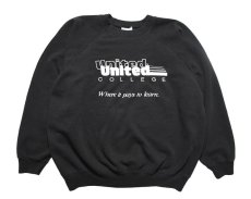 画像1: Used Raglan Sleeve Sweat Shirt Black "United College" made in USA (1)