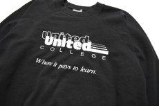 画像2: Used Raglan Sleeve Sweat Shirt Black "United College" made in USA (2)