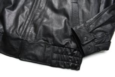 画像3: Deadstock Burk's Bay Leather Jacket Black "NRA" (3)