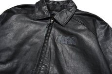 画像2: Deadstock Burk's Bay Leather Jacket Black "NRA" (2)