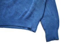 画像3: Used L.L.Bean Henley Neck Knit Indigo Dye made in USA (3)