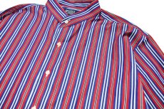 画像2: Deadstock Ralph Lauren Band Collar Stripe Shirt "Regent" ラルフローレン (2)
