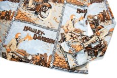 画像3: Used Harley-Davidson Open Collar Rayon Shirt (3)