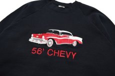 画像2: Used Raglan Sleeves Sweat Shirt "56' Chevy" made in USA (2)
