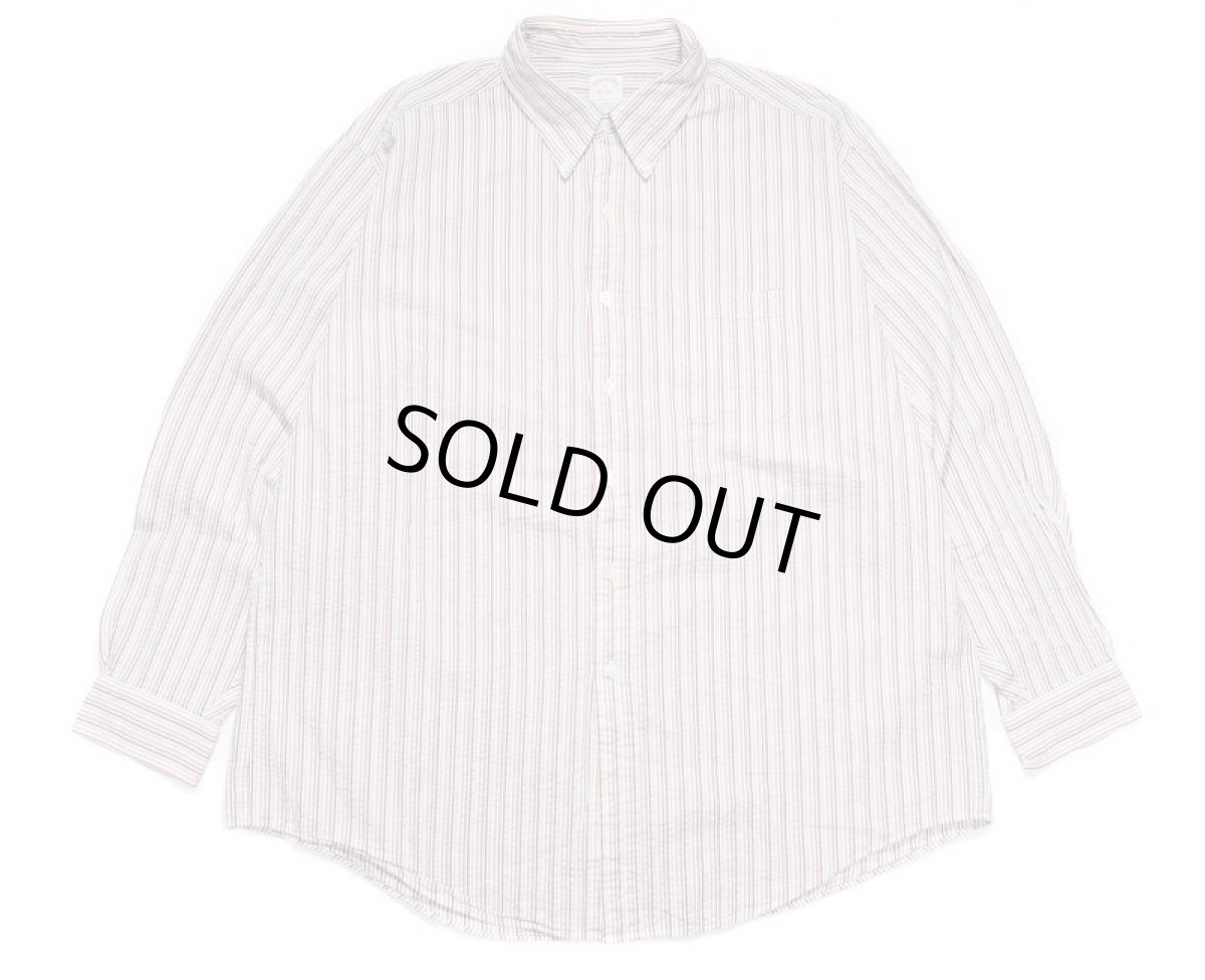 画像1: Used Brooks Brothers Seersucker Stripe B/D Shirt (1)