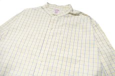 画像2: Used Brooks Brothers Band Collar Plaid Pattern B/D Shirt (2)