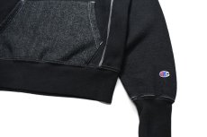 画像3: Used Champion Reverse Weave Pullover Sweat Hoodie Black Over Dye "Hello.Again." (3)