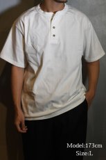 画像6: Cal Cru 3Button S/S Henley T-Shirt White カルクルー (6)