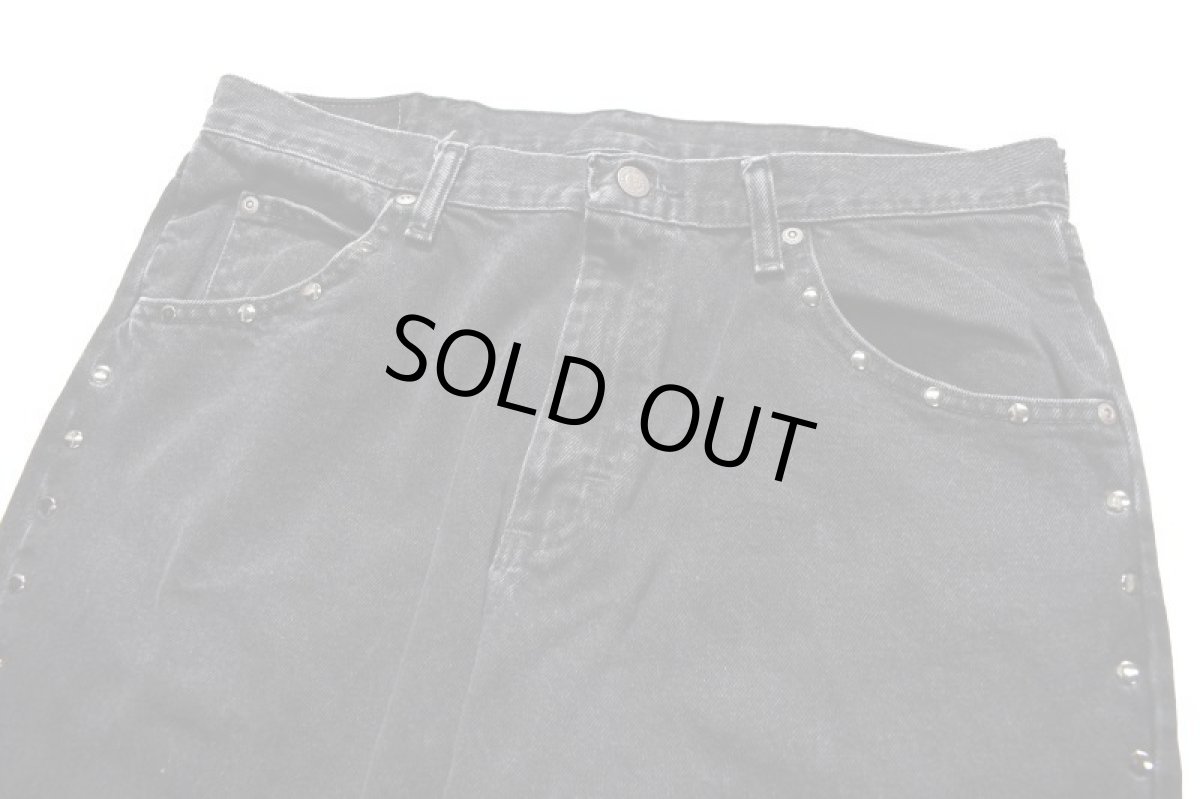 画像2: Wrangler Five Star Relaxed Studded Denim Pants Sulfur Black ラングラー (2)