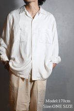 画像5: A.R.P. GABANARO™ Collection Rayon Loop Collar Shirt Off White (5)