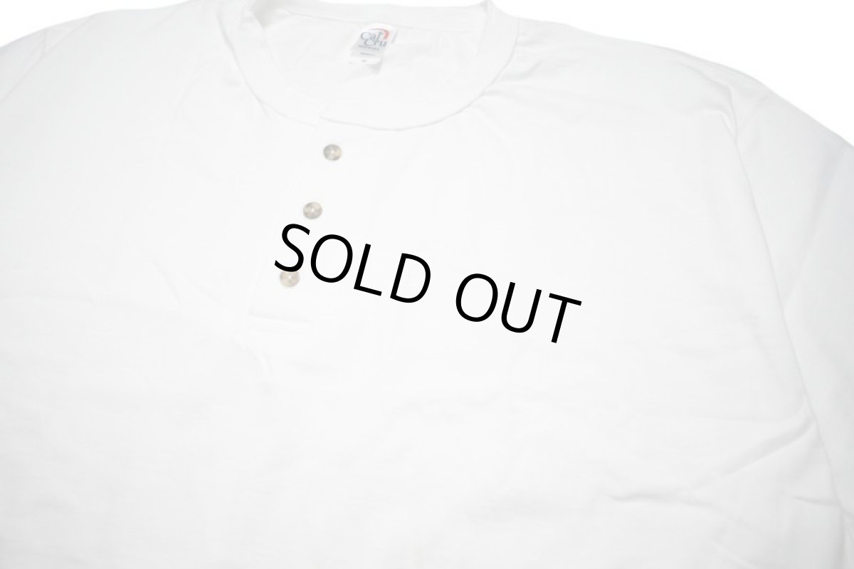 画像3: Cal Cru Oversized S/S 3Button Henley T-Shirt White カルクルー (3)