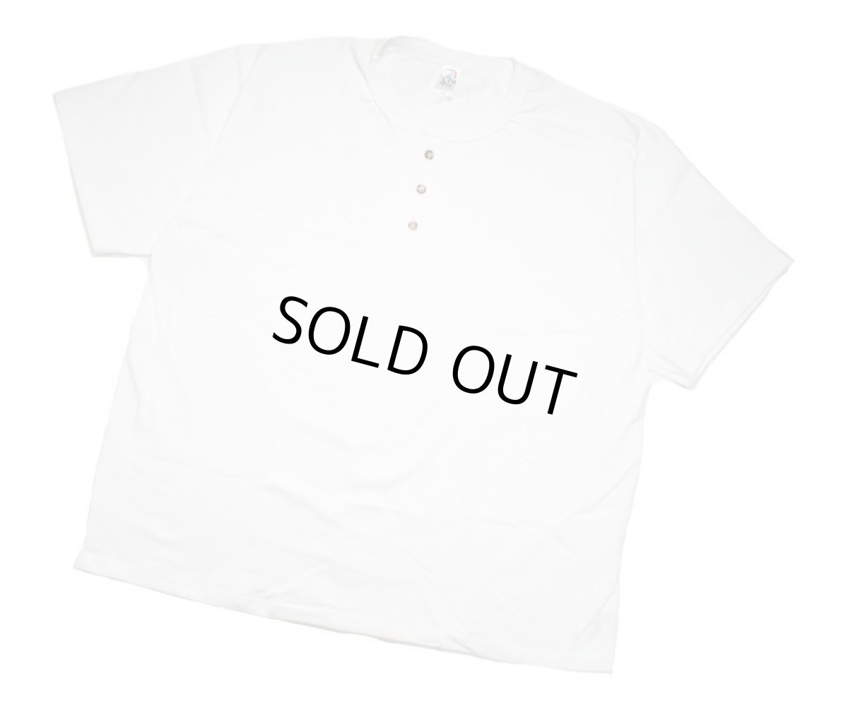 画像1: Cal Cru Oversized S/S 3Button Henley T-Shirt White カルクルー (1)