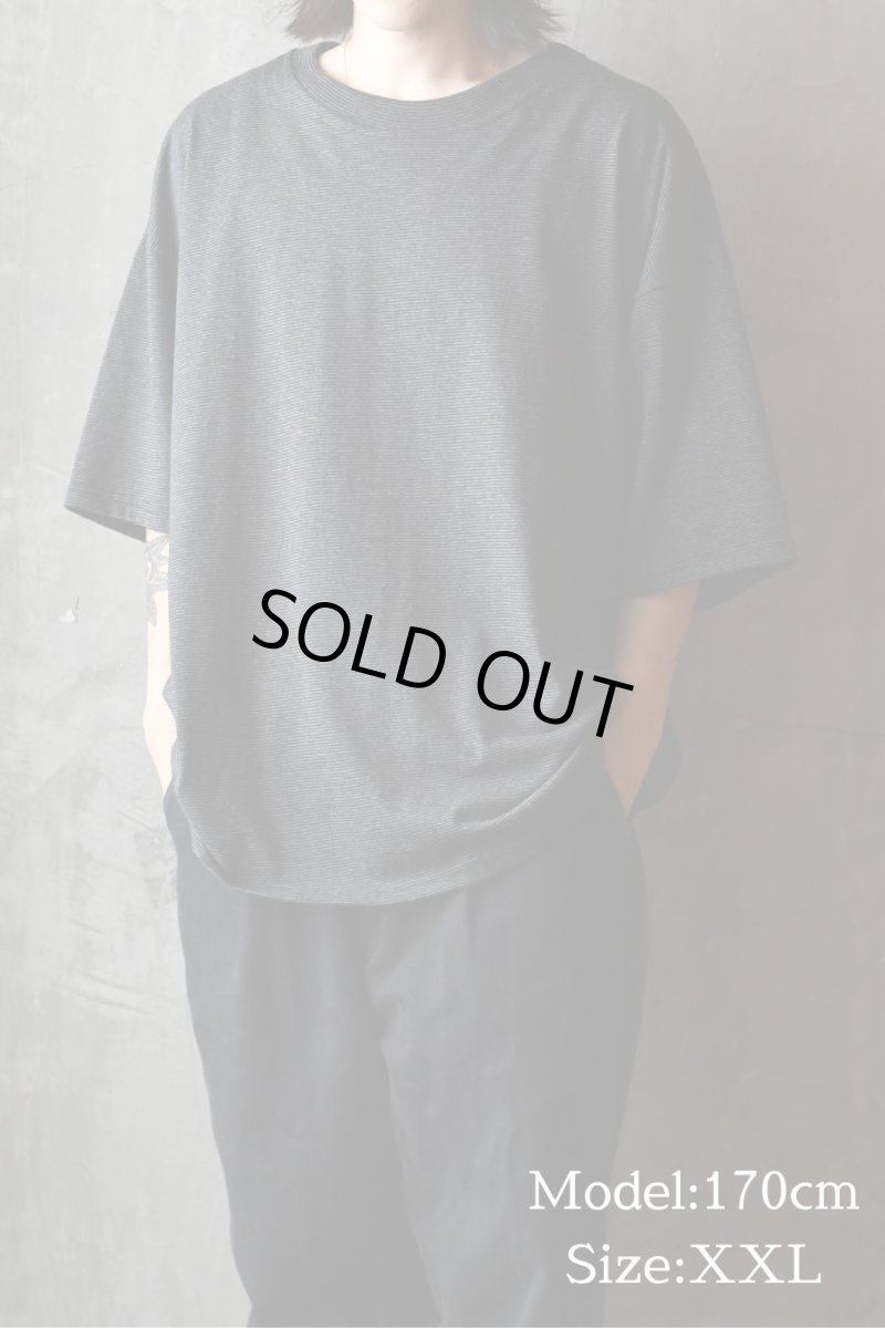 画像5: Cal Cru Oversized S/S Border T-Shirt Black カルクルー (5)