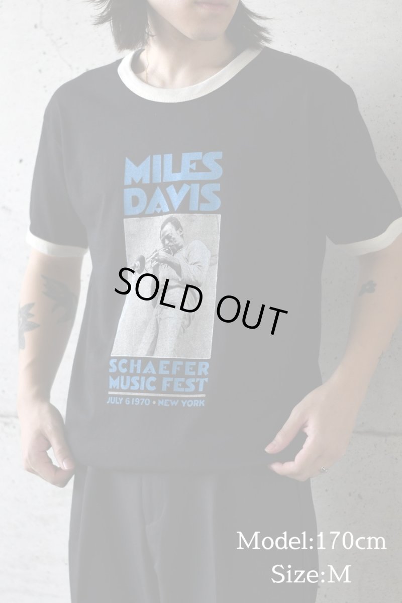 画像4: Bluescentric Miles Davis New York City Ringer T-Shirt Black/Natural  (4)