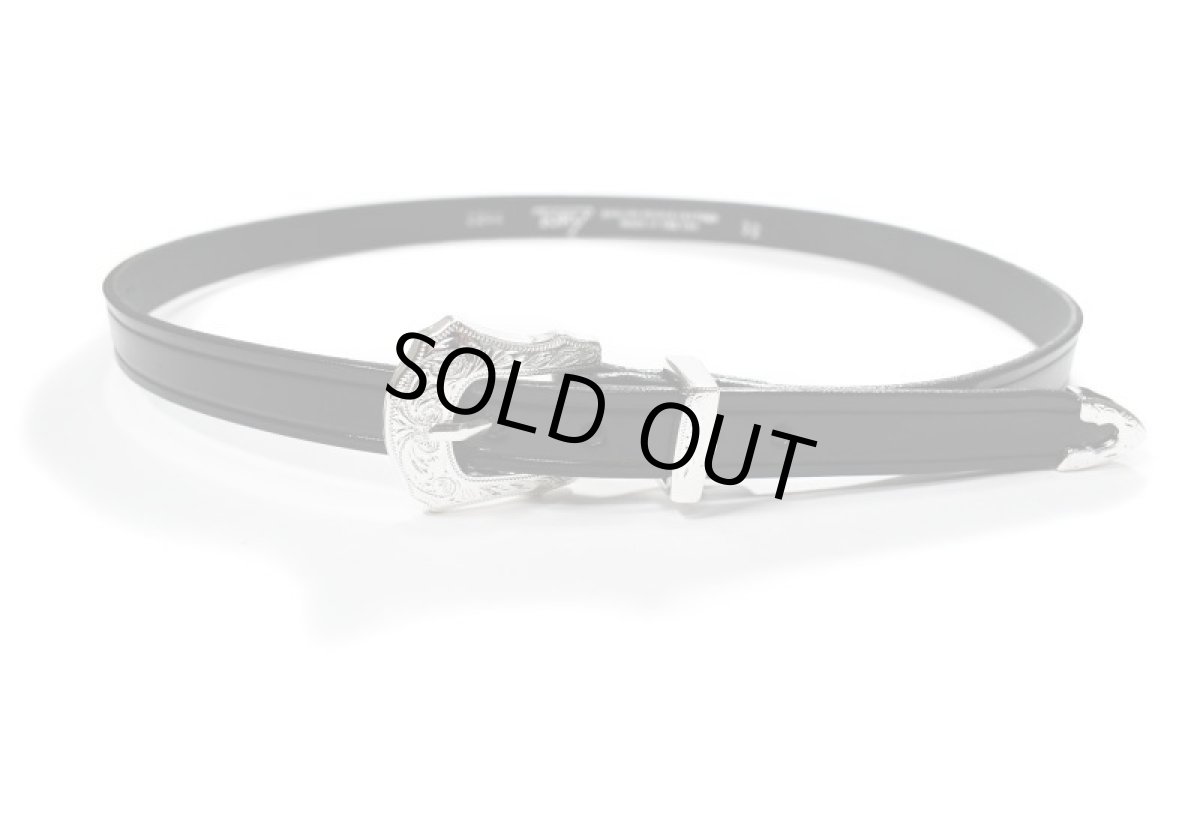 画像1: Tory Leather 3-Piece Silver Buckle Belt Black 2244 トリーレザー (1)