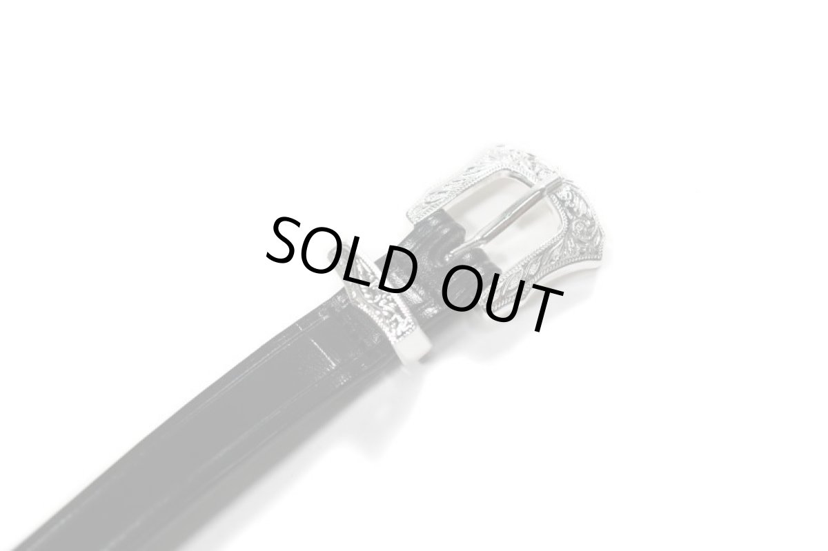 画像2: Tory Leather 3-Piece Silver Buckle Belt Black 2244 トリーレザー (2)