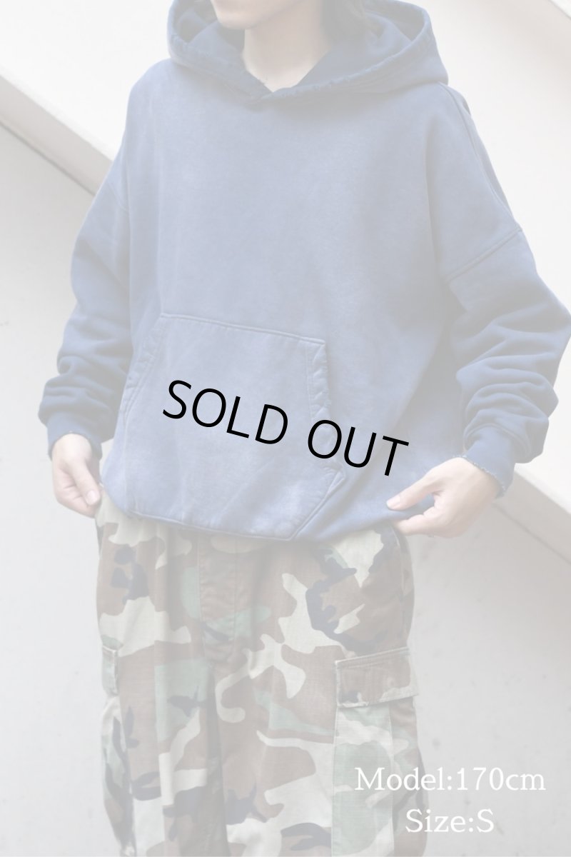画像7: MOOJI MOOJI US Oversize Crop Hoodie Aged Navy Indigo (7)