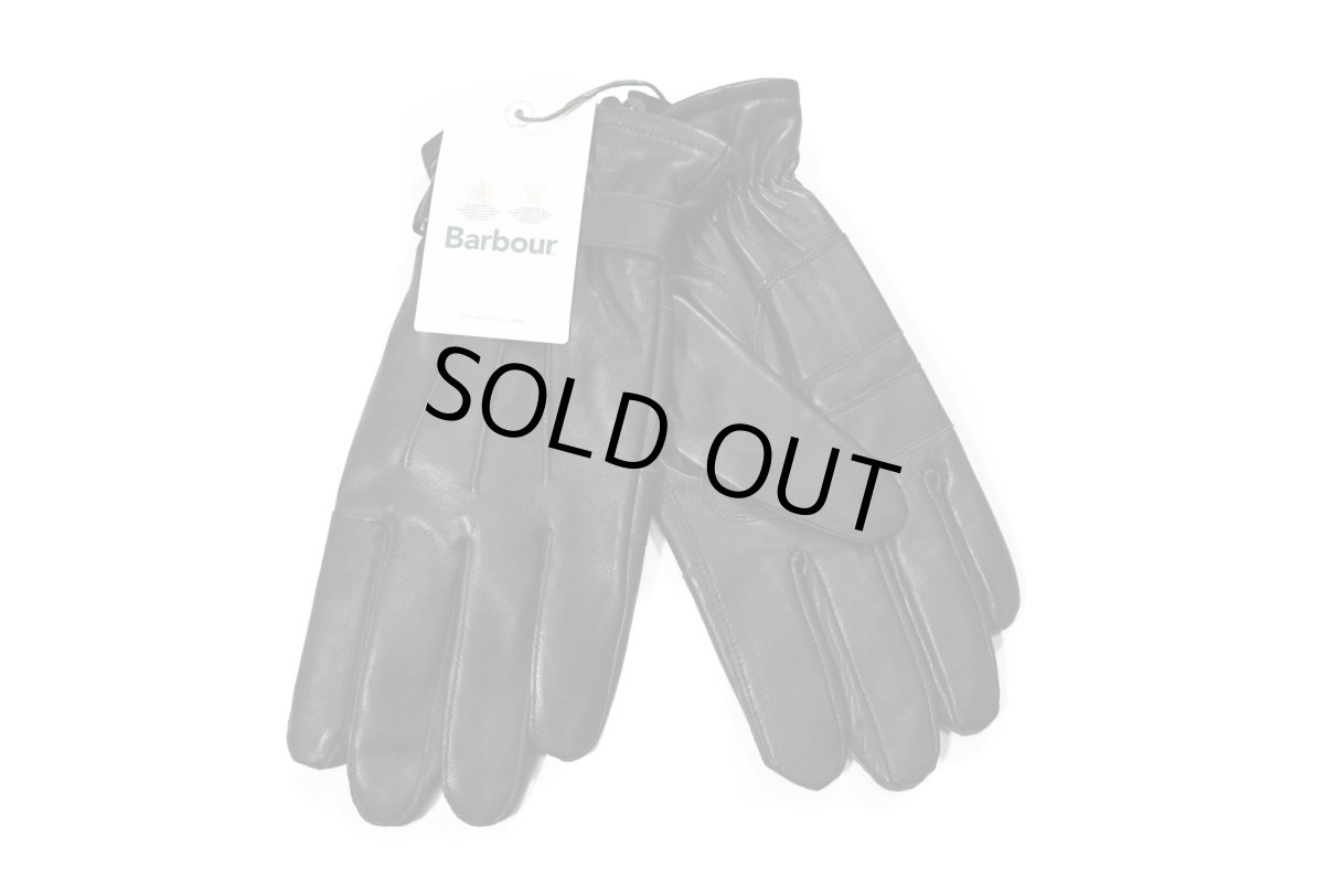 画像2: Barbour Burnished Leather Thinsulate Gloves Black バブアー (2)