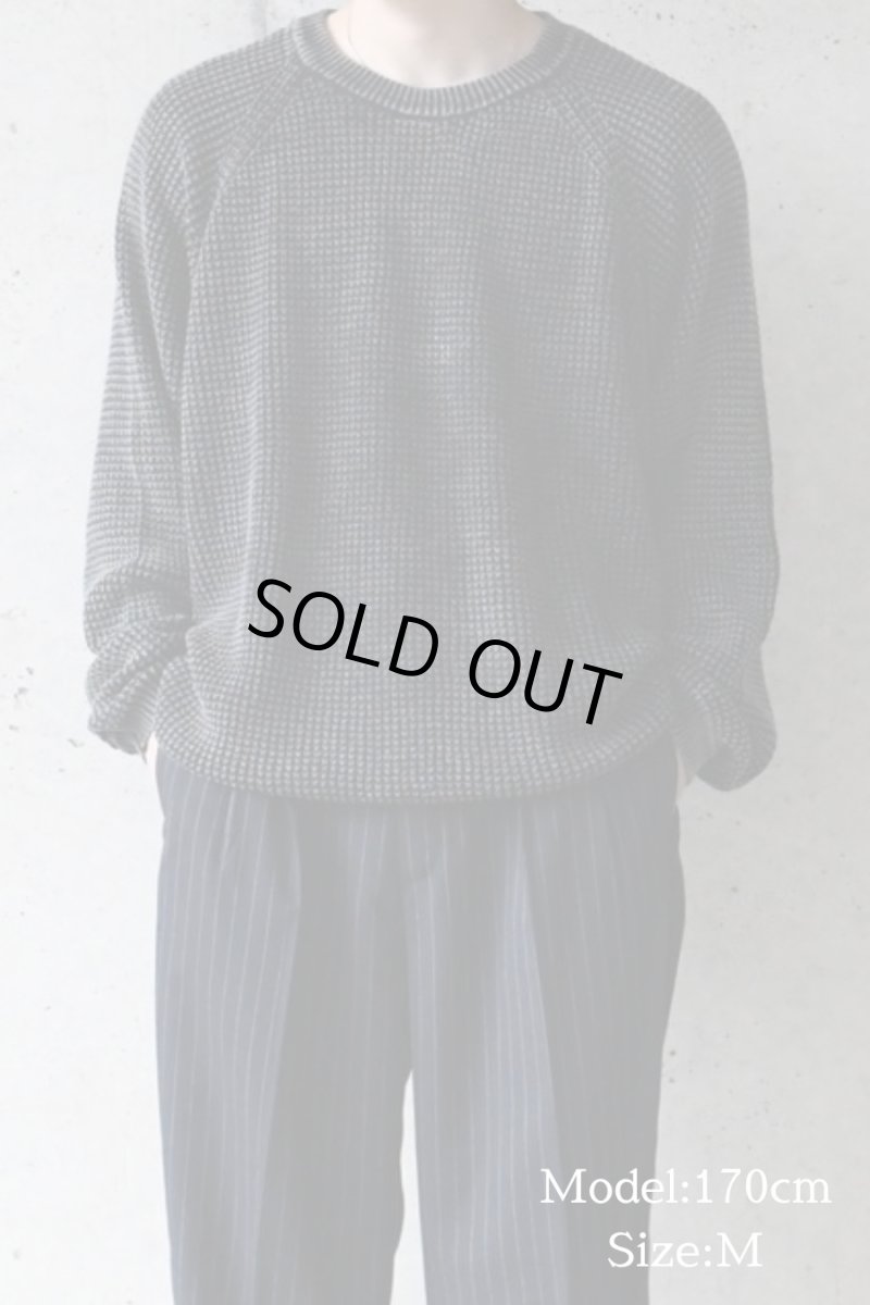 画像5: A.R.P.  Washed Cotton Mineral Breach Oversized Sweater Fade Black (5)