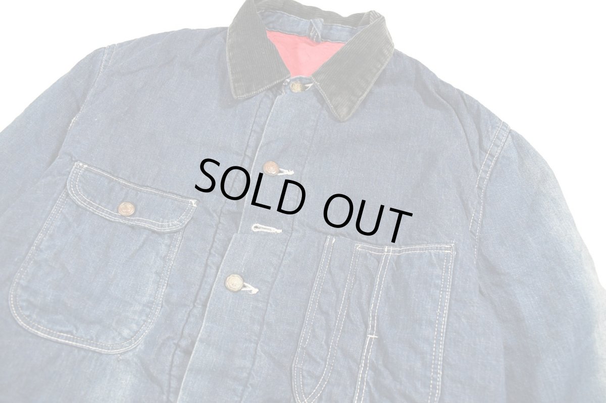 画像2: 60s Used Denim Coverall Quilting Liner (2)