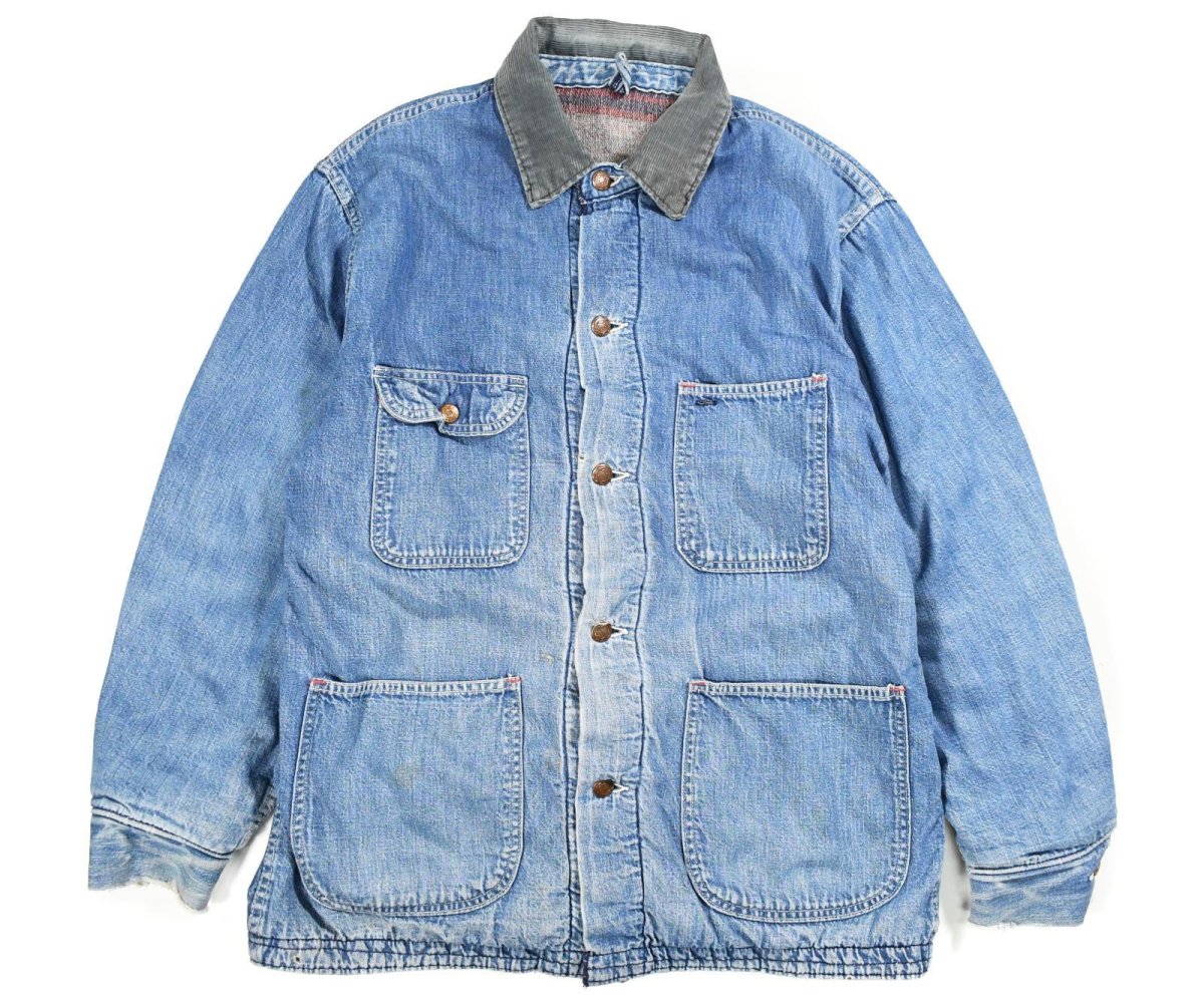 画像1: 60s Used Denim Coverall Blanket Liner (1)