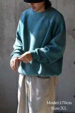 画像6: Used Hanes Raglan Sleeve Blank Sweat Shirt Turquoise made in USA (6)