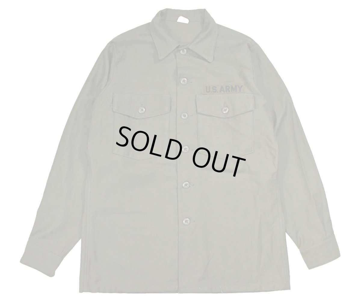 画像1: Deadstock Us Military Cotton Sateen OG-107 Utility Shirt (1)