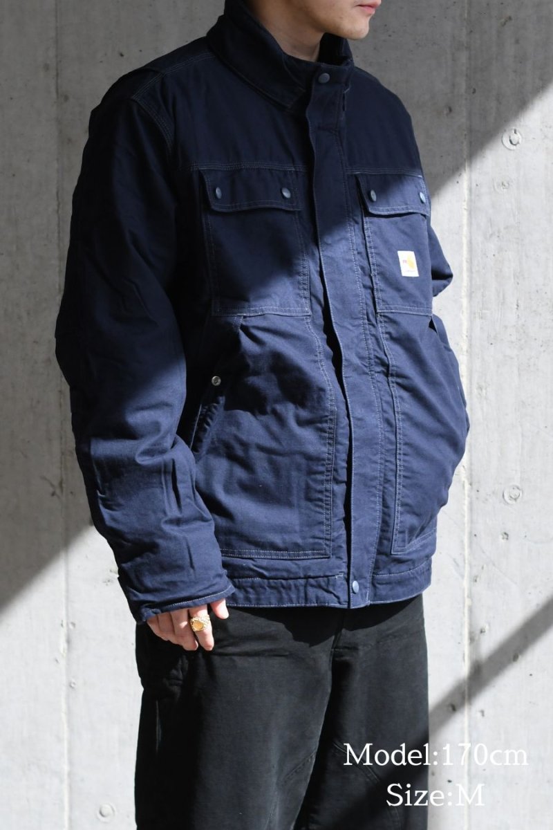 画像10: Used Carhartt FR Full Swing Quick Duck Zip Jacket Navy (10)