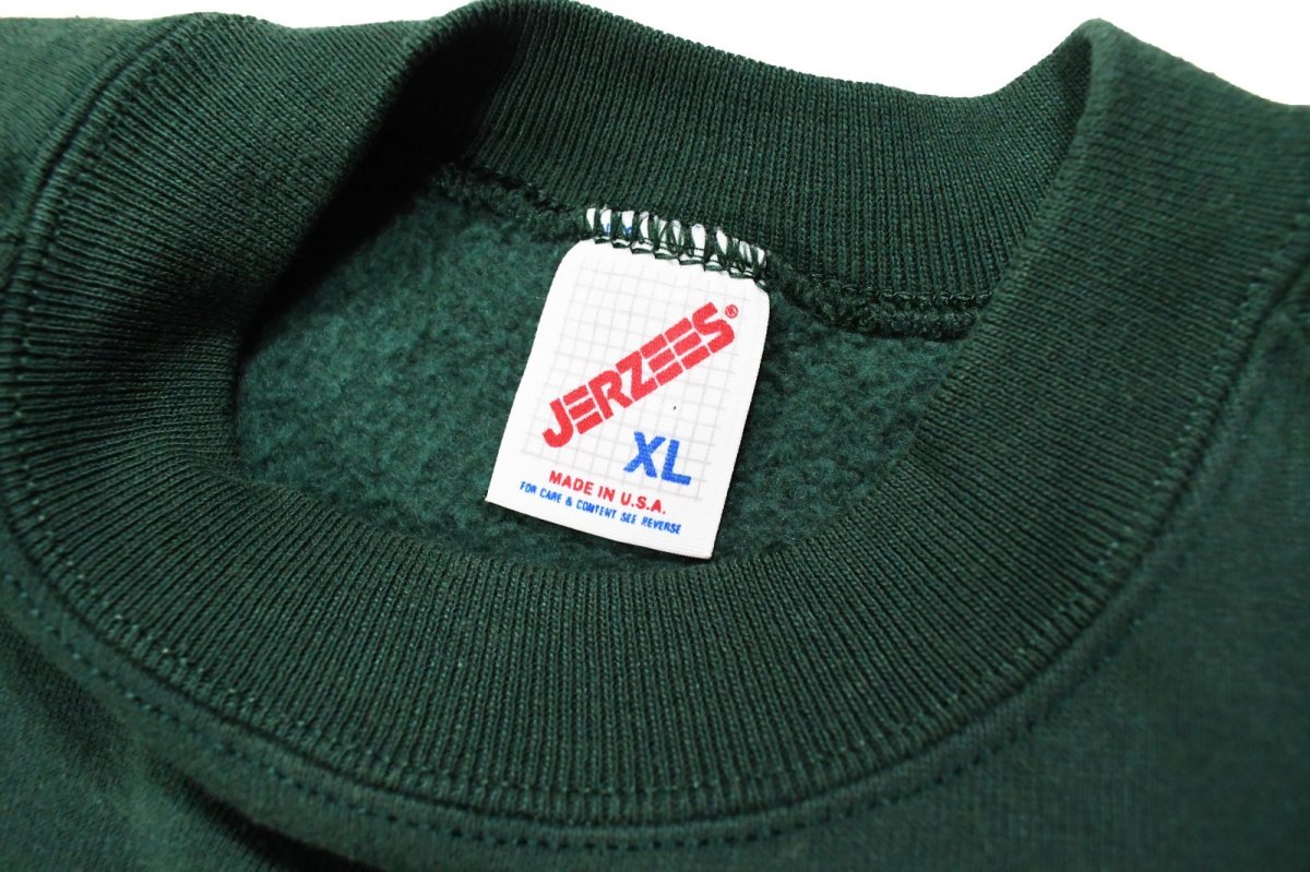 画像4: Used Jerzees Raglan Sleeve Blank Sweat Shirt Green made in USA (4)