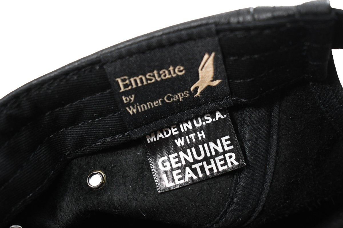 画像4: Winner Caps 5 Panel Leather Camp Cap Black (4)