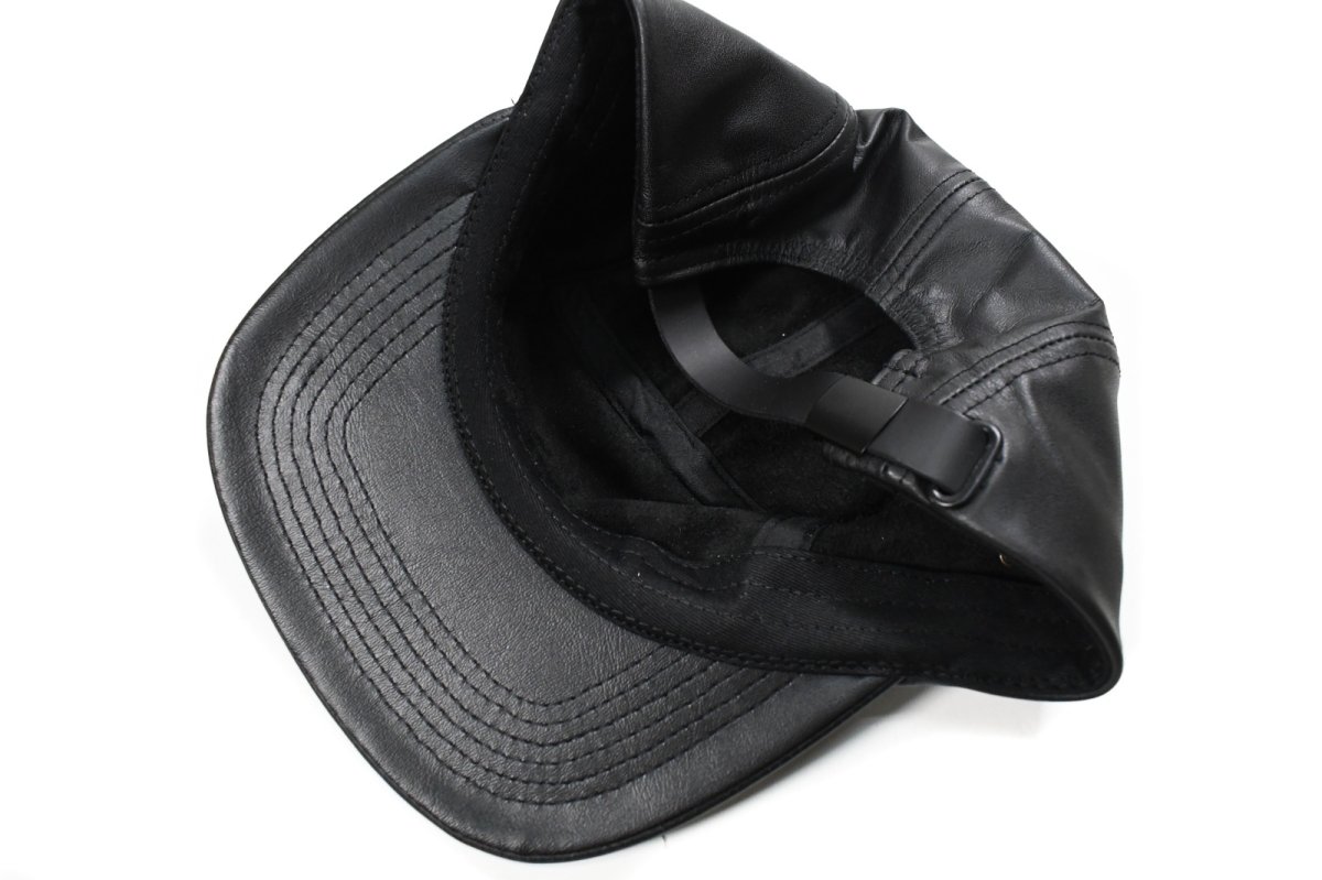 画像3: Winner Caps 5 Panel Leather Camp Cap Black (3)