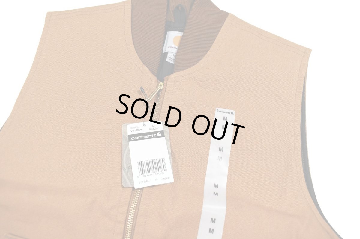 画像2: Deadstock Carhartt Duck Vest Brown (2)