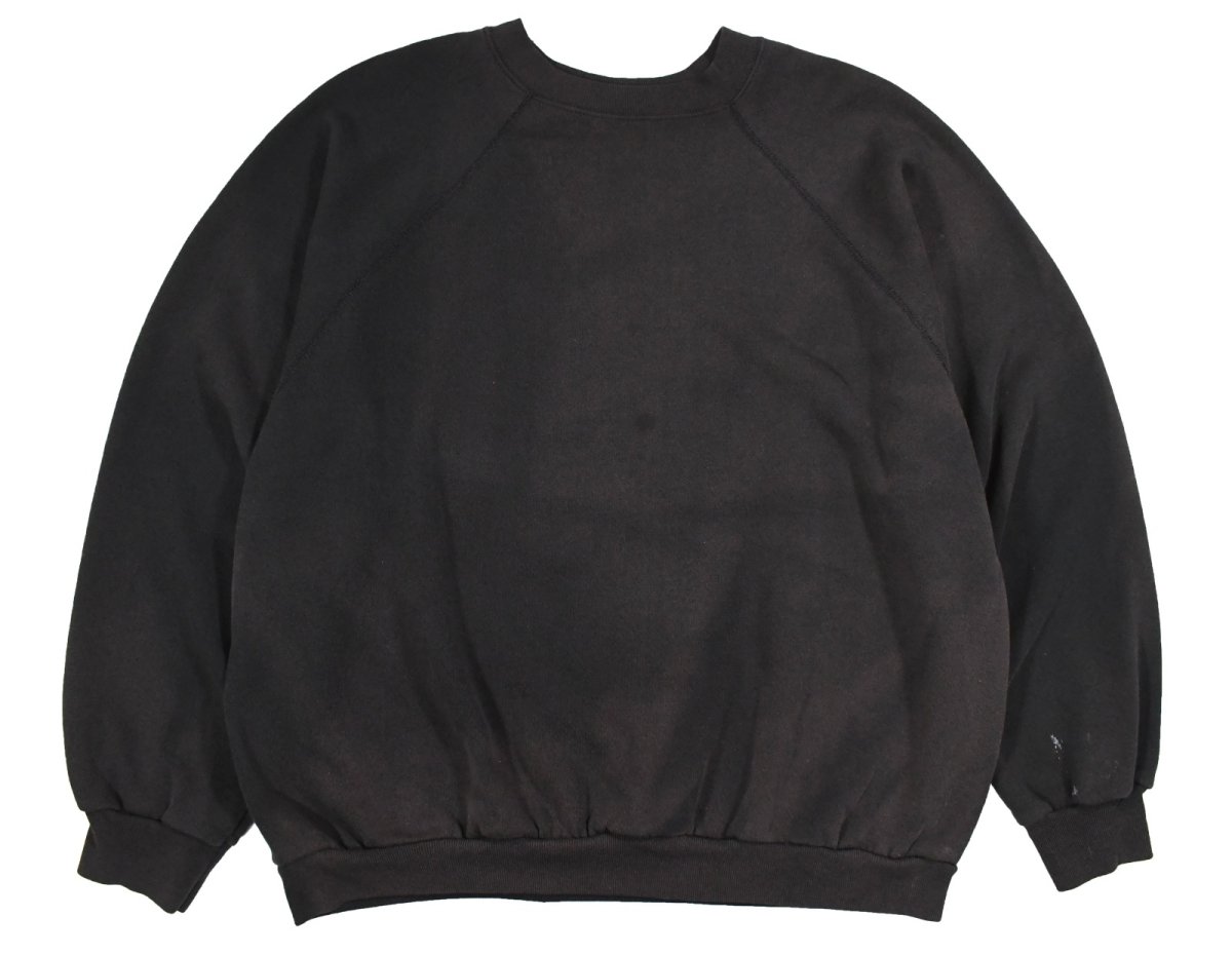 画像1: Used Raglan Sleeve Blank Sweat Shirt Fade Black (1)